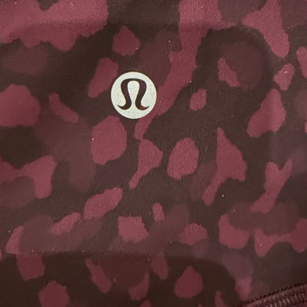Lululemon Burgundy Leopard Patterned Leggings - Picture 3 of 3